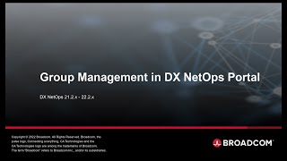 Group Management in DX NetOps Portal