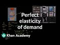 Perfect inelasticity and perfect elasticity of demand | Microeconomics | Khan Academy