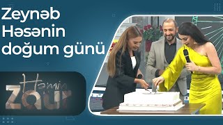 Həmin Zaur - Zeynəb Həsəni Doğum Günü Tortunu Kəsdi