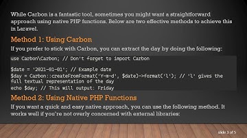 How to Get the Day from a Date in Laravel Using Carbon