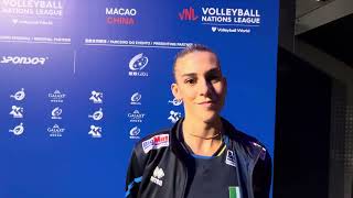 Volleyball Nations Leaue: l'alzatrice azzurra Alessia Orro dopo il successo contro la R.Dominicana