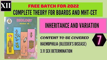 Inheritance and Variation / NEW SYLLABUS/ 12th Maharashtra board/ Part 7/ EXPLANATION IN HINDI