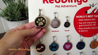 Red Dingo dog tags - stainless steel, brass, diamante plastic ID tags -