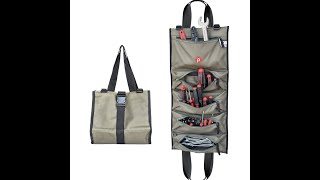 PAHAL Roll Up Tool Bag Organizer | Heavy Duty 5 Pocket Wrench Roll Pouch | Compact Portable Tool Storage Bag for Electrician, Mechanic & Technician | Travel Tool Organizer – Green video