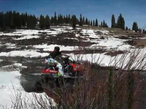 Jesse Csincsak Snowmobile River Crossing Spring Vail Pass