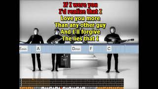 No Reply Beatles best karaoke instrumental lyrics chords tabs