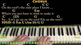 Video thumbnail of "Up on the Roof (Drifters) Piano Cover Lesson in G with Chords/Lyrics"