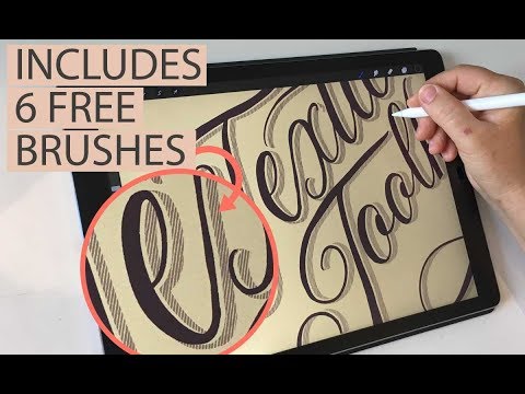 How to Create Vintage Style Shadows for Lettering in Procreate  | 6 Free Brushes Included