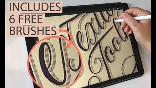 How to Create Vintage Style Shadows for Lettering in Procreate  | 6 Free Brushes Included