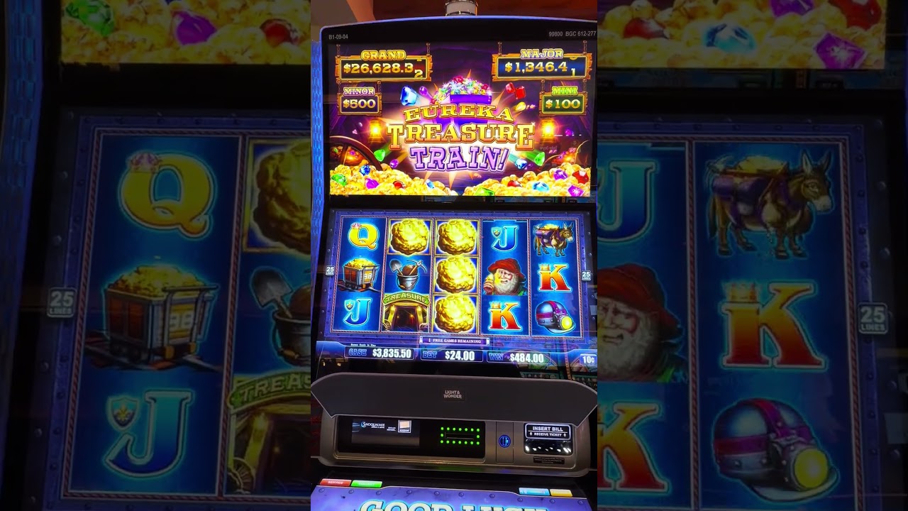 Part1 $24/Spin Bonuses On Eureka Treasure Train - YouTube