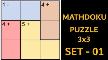 MATHDOKU - PUZZLE - 3X3 - SET - 01 / INKY Puzzle Similar to KENKEN Puzzle
