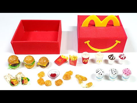 DIY How to make Clay miniature Mcdonalds set ｜Realistic Food  with clay｜Hamburger , Mcflurry ~｜만들기