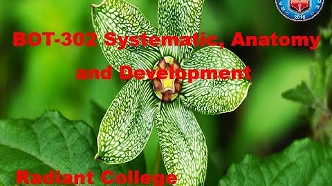 BOT-302 Systematic, Anatomy and Development Lec-1 : Introduction to plant systematic