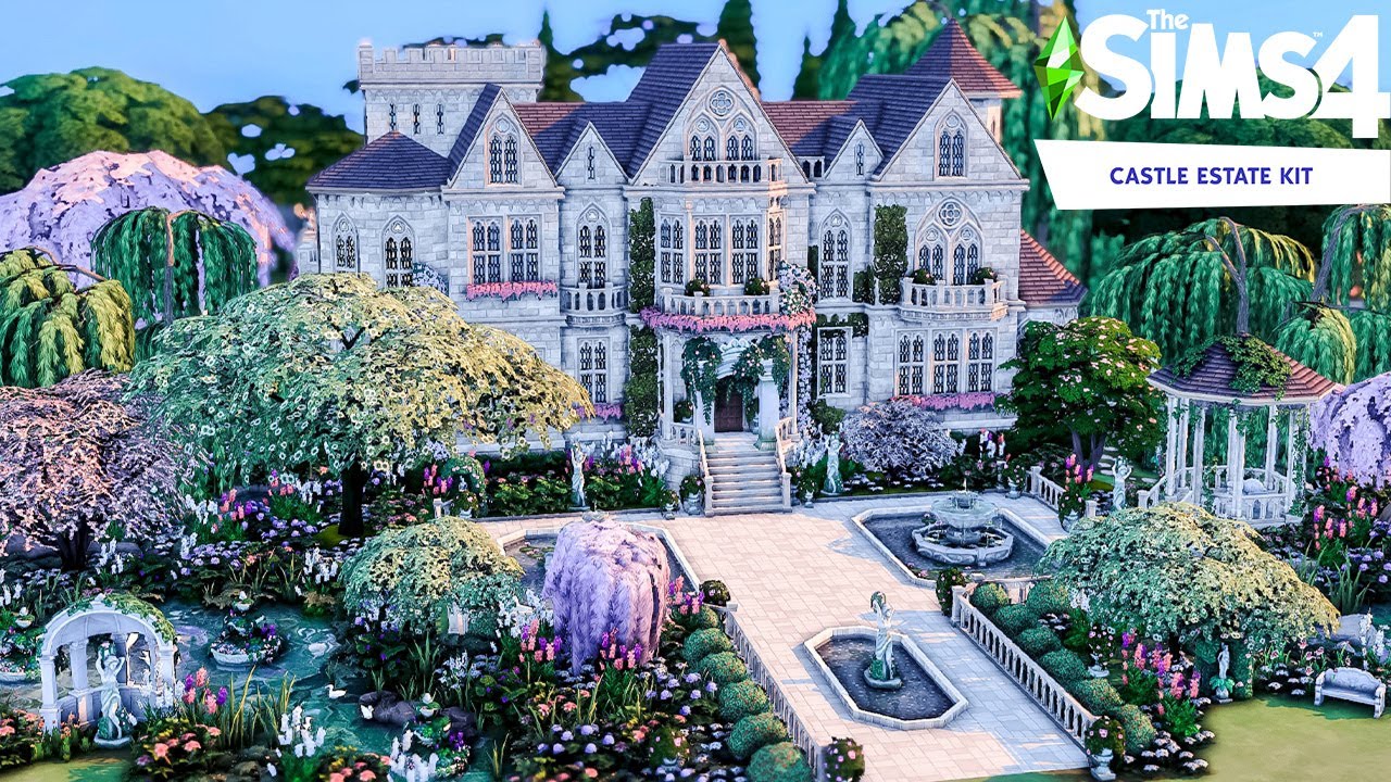 The Sims 4 Castle Estate Kit Romantic Castle 🏰 | Stop Motion NO CC ...