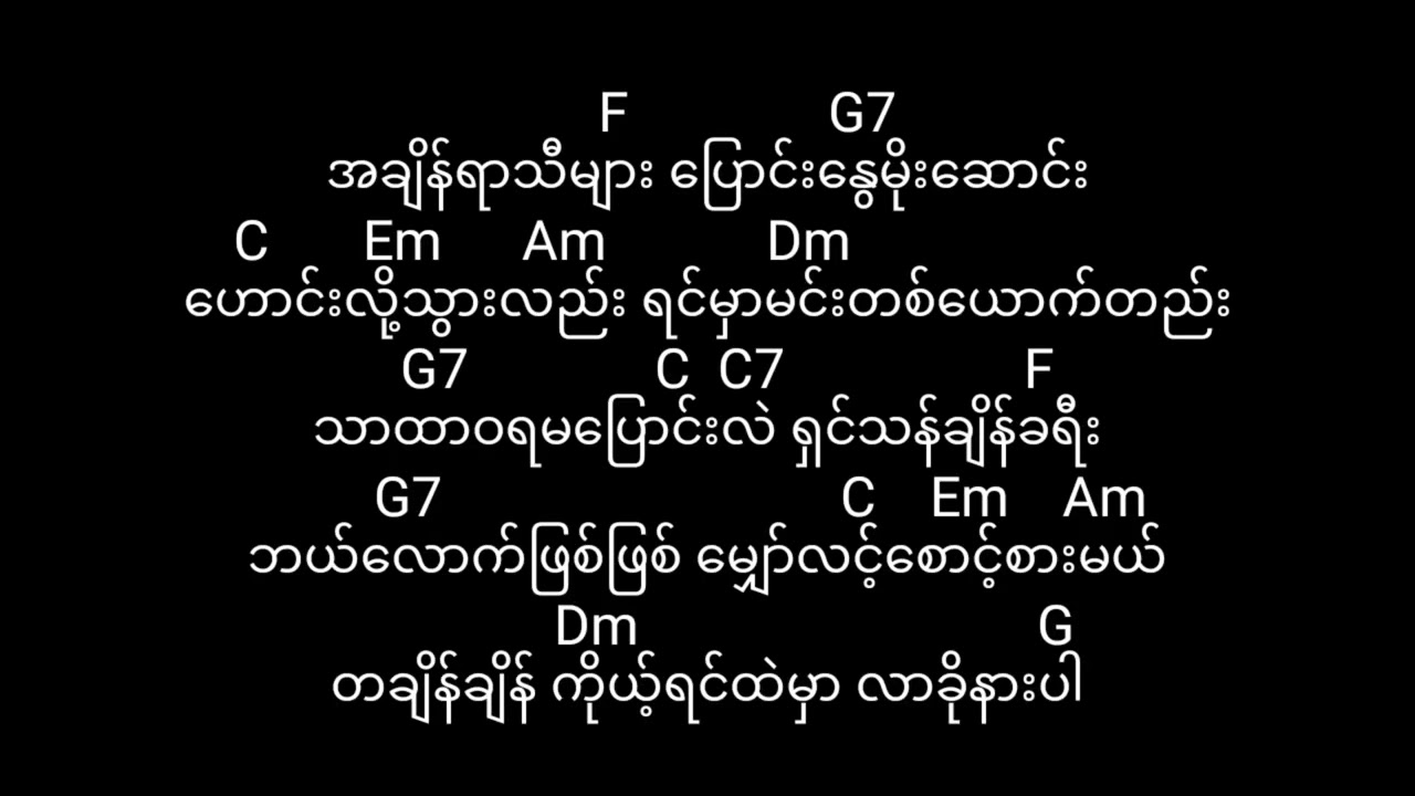 မင်းအတွက်ငါ - ရှိုင်း/Min Atwat Ngar - Shine (guitar lyrics chords)