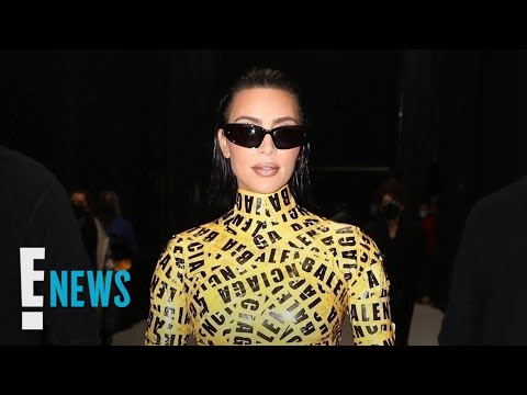 Video: Kim Kardashian was released in a fashionable asymmetric suit with a skirt