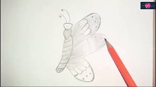 How to draw butterfly step by step for kids and beginners|easy butterfly drawing| GH Arts