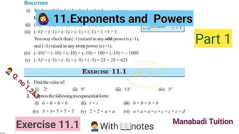 7th class maths|Chapter 11|💁Exponents and Powers| 💁‍♂️Exercise 11.1 |Q no 1,2&3 |part 1|with notes|