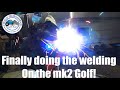 Welding up the wheel arches on the mk2 golf! Part 1