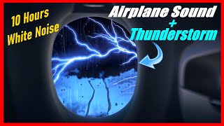 Airplane Cabin Sound and Thunderstorm, White Noise Jet Engine Rain And Thunder For Sleep, Relax