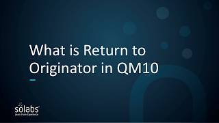 What does the Return to Originator function do in QM10?