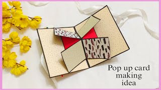 How to make pop up card at home | Easy handmade card ideas #papercraft #craft #diy