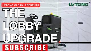 Ride-On Commercial Floor Scrubber Demo | High-Speed Lobby Cleaning