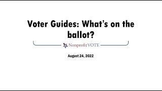 What's On the Ballot Nonpartisan Voter Guides