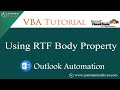 Using RTF Property | VBA Outlook Automation | Advanced VBA Tutorial in Hindi