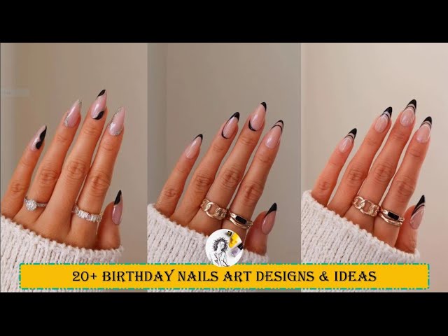 Celebrate Glam 22 Elegant Birthday Nail Designs : Sophisticated Noir