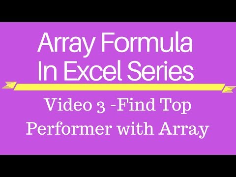 Array Formula  in Excel Hindi Series 3