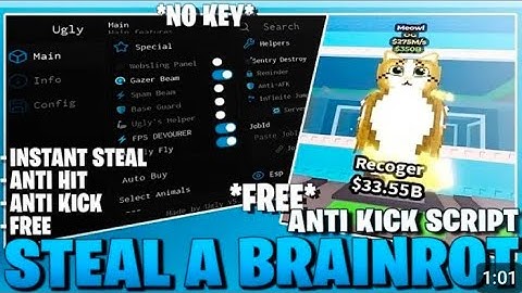 Steal A Brainrot Script *NO KEY*Instant Steal, Anti Kick, Brainrot Spawner, Dupe & More!🦉⛓️