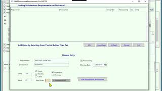 CompuTrak Add Maintenance Requirement