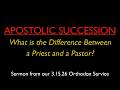 Priest Vs Pastor The Apostolic Succession Difference Greek Orthodox Sermon 3 15 26