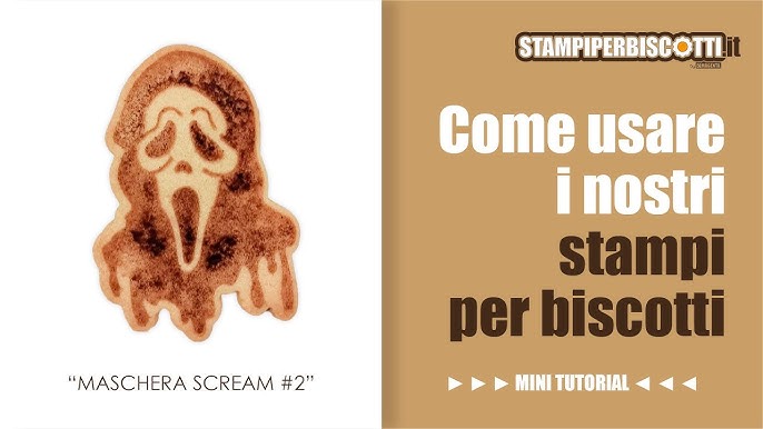 Stampo Biscotti Halloween MASCHERA SCREAM #1 Tecnica 2 -  stampiperbiscotti.it by bemagenta.it 