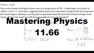 Mastering Physics Solution, "The surface waters of tropical oceans are at a temperature of 25 ∘C