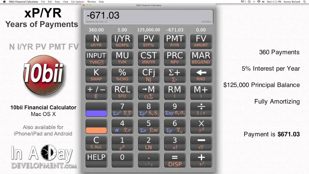 Financial Calculator xP/YR 10bii Mac OS X YouTube