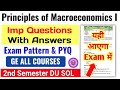 Principles of Macroeconomics I Important Questions With Answers & PYQ 2nd Semester DU SOL Regular