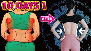 Back Fat +Flat Belly + Smaller Waist | Standing Workout 🔥 | 10 Days Challenge