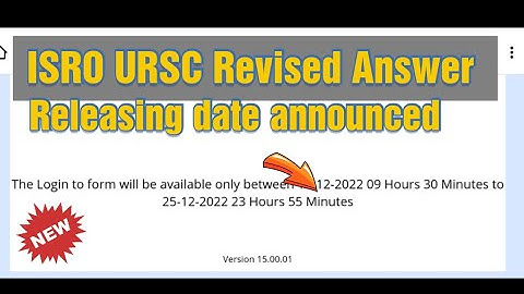 ISRO URSC Revised Answer key