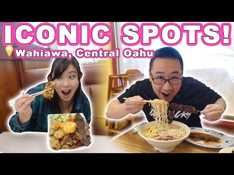 Central Oahu ICONIC FOOD TOUR! || [Wahiawa, Oahu, Hawaii] Saimin, Meat Jun, & Boba!