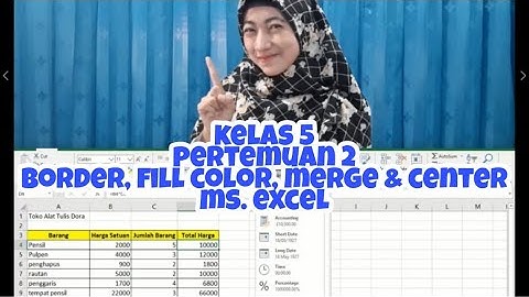 TIK KELAS 5 - BORDER, FILL COLOR , MERGE & CENTER PADA MS.EXCEL #BBBC