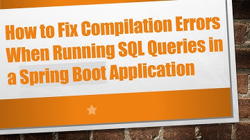 How to Fix Compilation Errors When Running SQL Queries in a Spring Boot Application