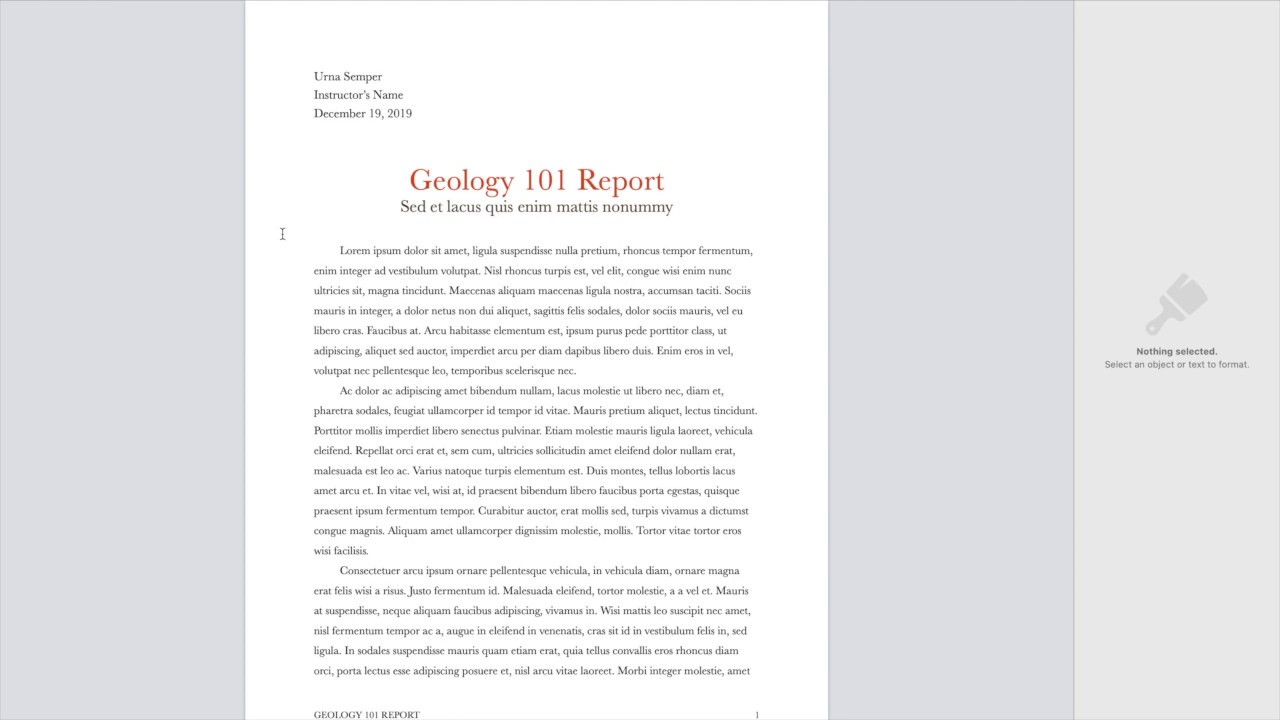 Changed a Pages file to a Word Document - YouTube