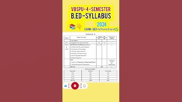 vbspu bed 4th semester syllabus. bed syllabus. vbspu syllabus. #vbspu #vbspubed #vbspunewupdate