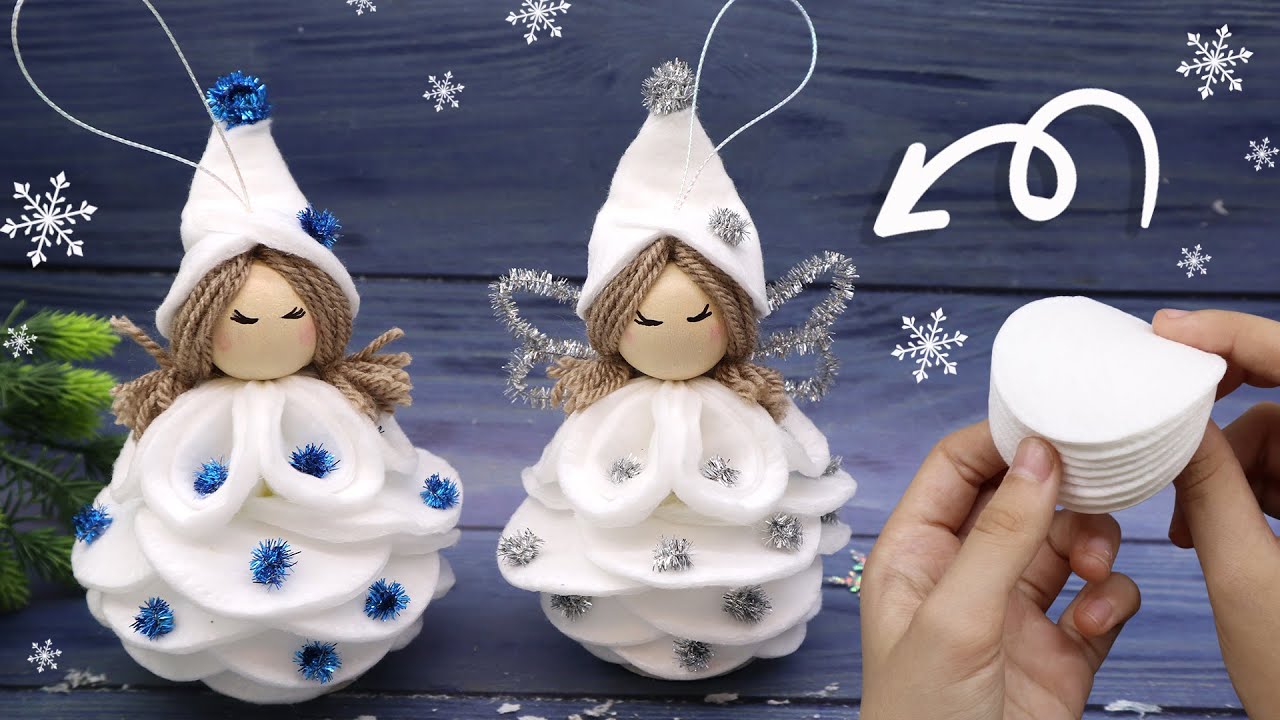 Christmas Doll ❤️ X-mas Angel made of cotton pads