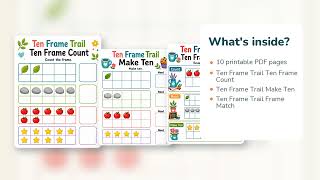 Ten Frame Trail | Ten Frame Worksheets | Printable PDF | Etsy | 03
