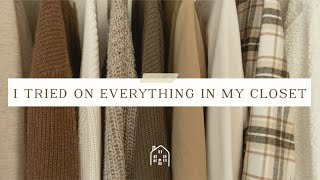 Minimalist Fall/Winter Closet Tour | Decluttering + Trying on EVERYTHING