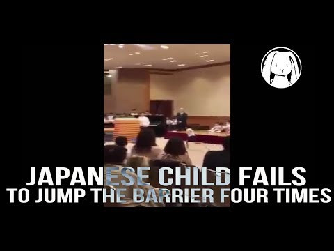 Japanese child fails to jump the barrier four times  create a culture like this? Never give Up