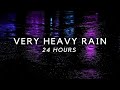 Heavy rain to sleep fast 24 hours of strong rain sounds to end insomnia block noise study
